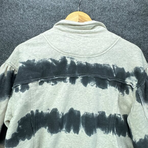 POL Knit Jacket Womens Small Swish‎ Splash Tie Dye Boxy Raw Front Hem Oversized - Picture 5 of 12